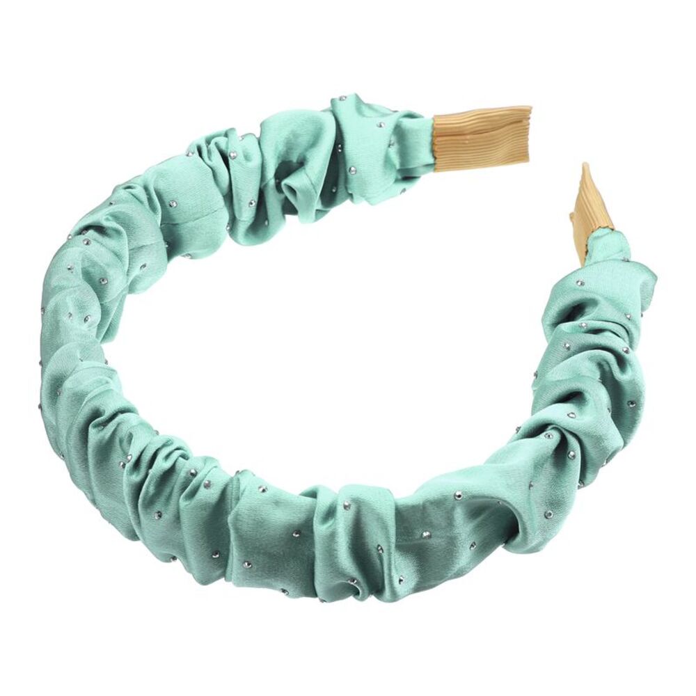 Solid Color Pleated Headband for All Hair Green
